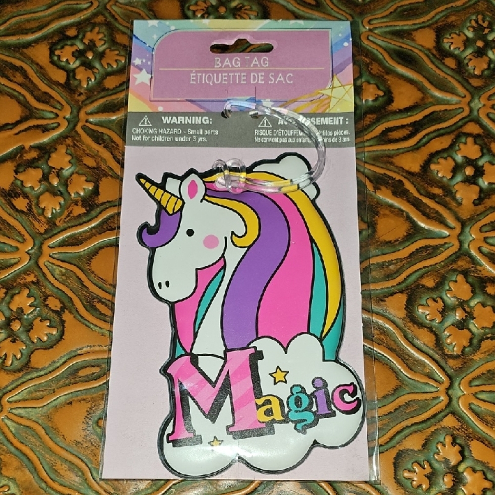 Childrens Unicorn Magic Bag Tag. Luggage finder!!NWTS